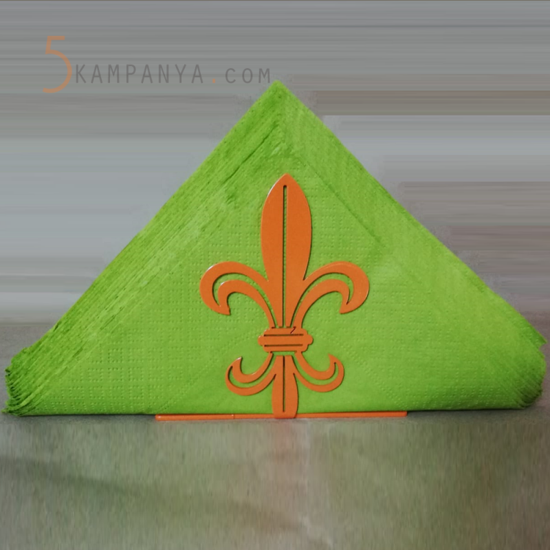 Vintage Zambak Figürlü Dekoratif Metal Peçetelik