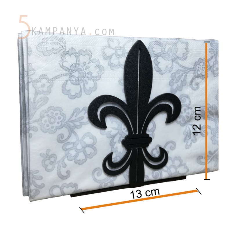 Zambak Figürlü Dekoratif Metal Peçetelik