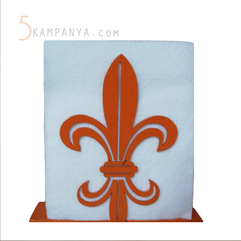 Vintage Zambak Figürlü Dekoratif Metal Peçetelik