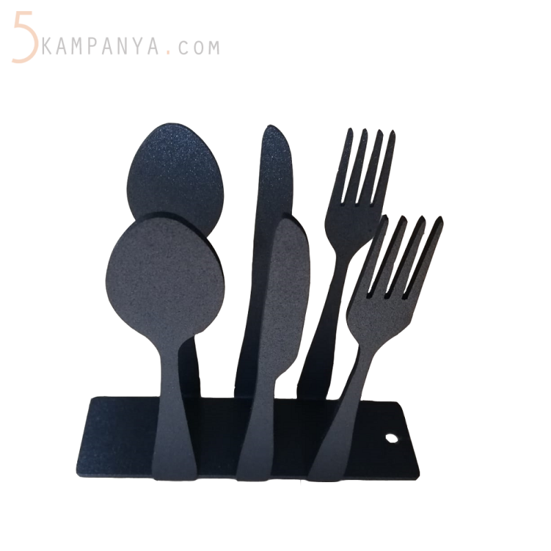 Çatal Kaşık Bıçak Figürlü Dekoratif Metal Peçetelik