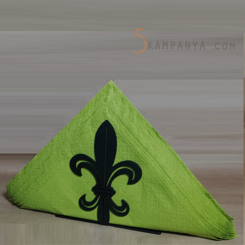 Zambak Figürlü Dekoratif Metal Peçetelik