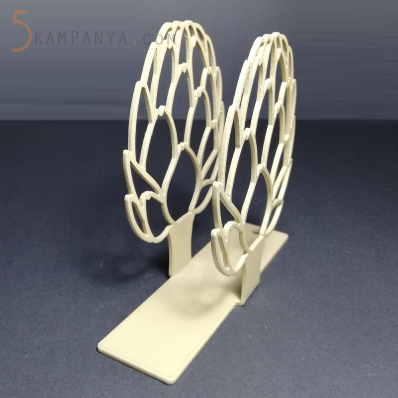 Enginar Figürlü Dekoratif Gold (Altın Rengi) Metal Peçetelik 