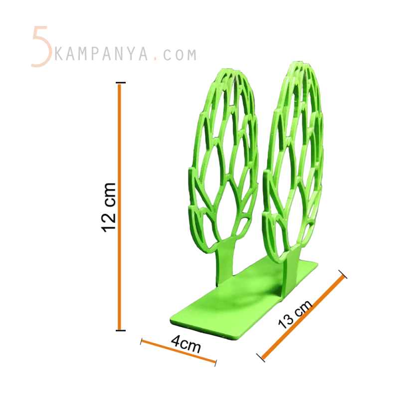 Enginar Figürlü Dekoratif Yeşil Metal Peçetelik
