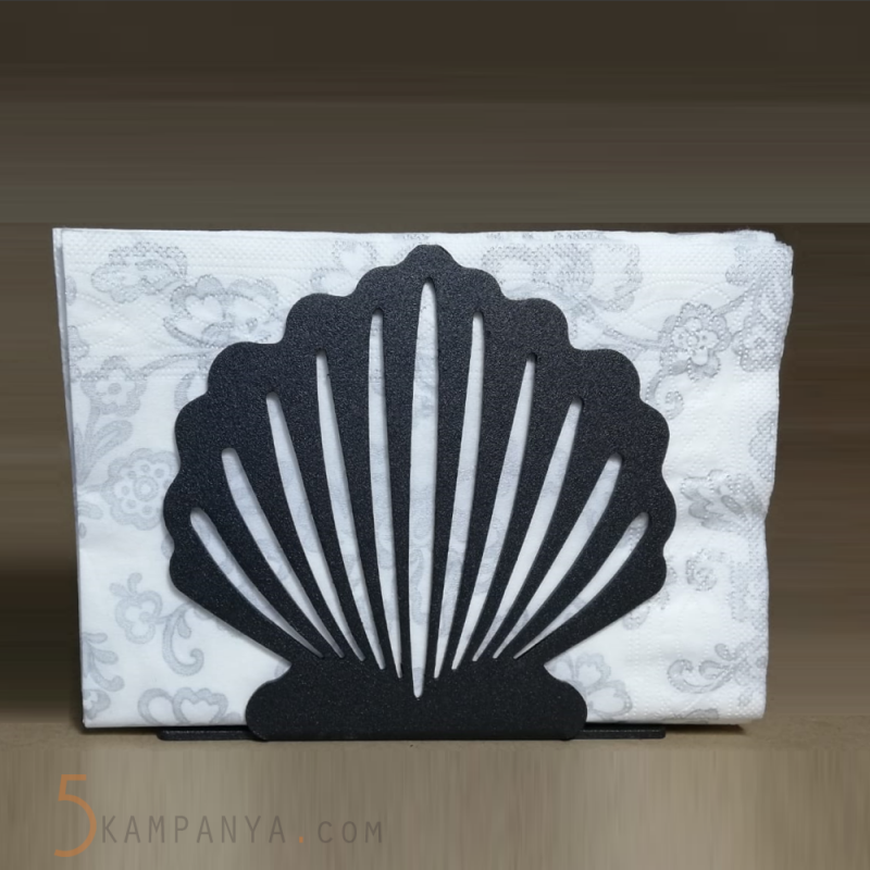 Deniz Kabuğu Figürlü Dekoratif Metal Peçetelik