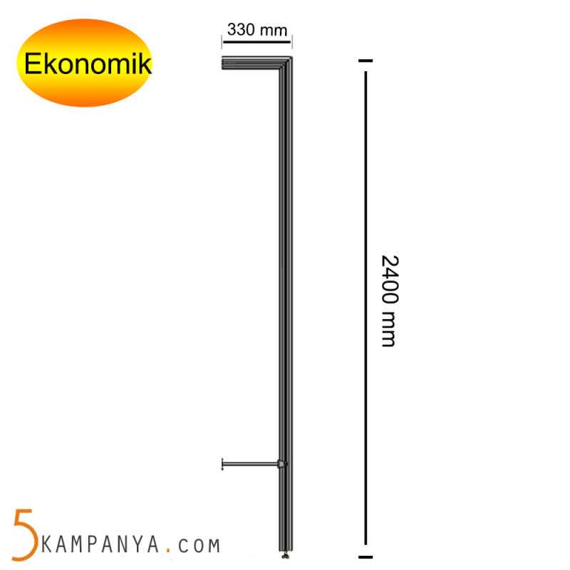 Giyinme Odası F Tipi Duvar Dikmesi,  BRONZ Eloksal