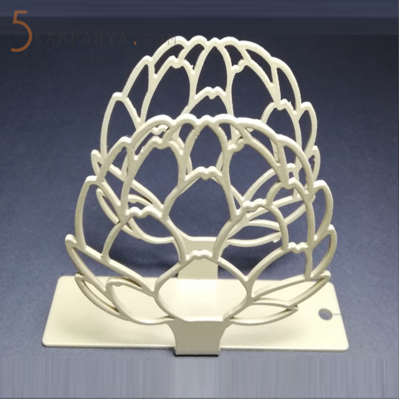 Enginar Figürlü Dekoratif Gold (Altın Rengi) Metal Peçetelik 