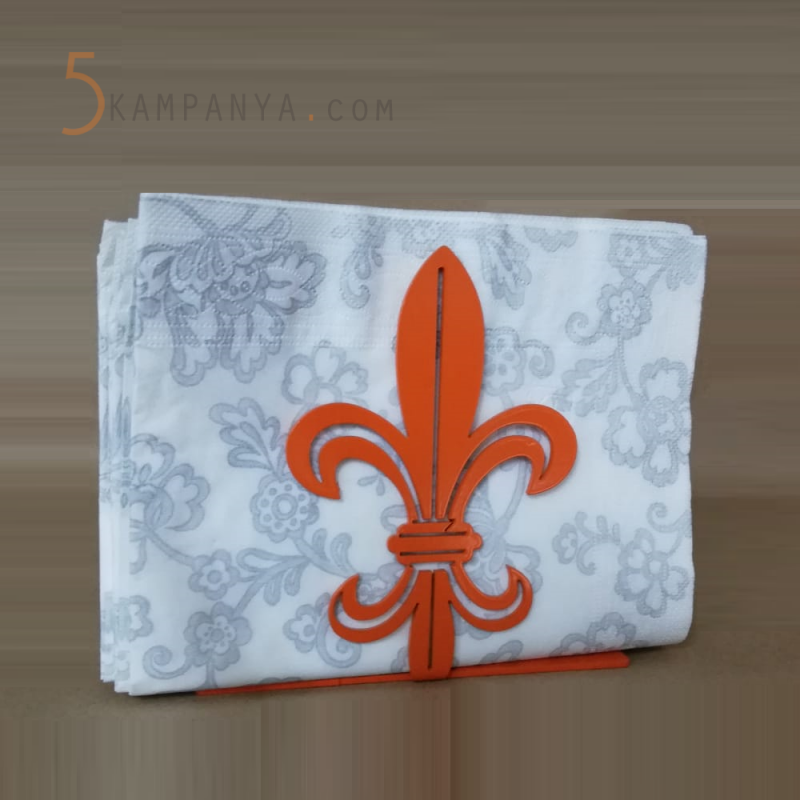 Vintage Zambak Figürlü Dekoratif Metal Peçetelik