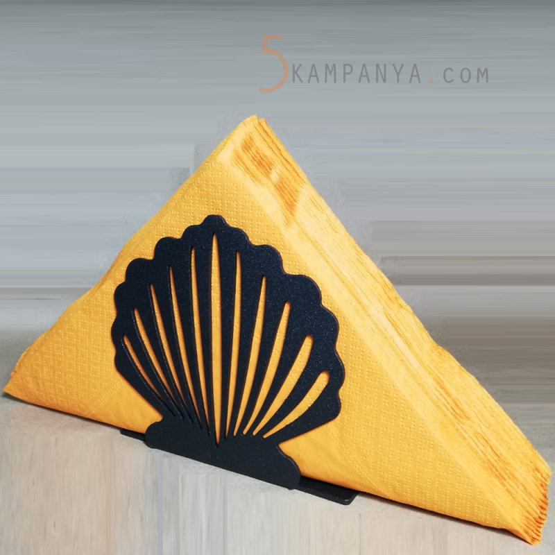 Deniz Kabuğu Figürlü Dekoratif Metal Peçetelik