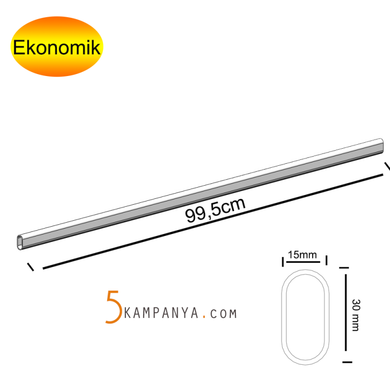 Giyinme Odası Oval Askı Borusu 100cm
