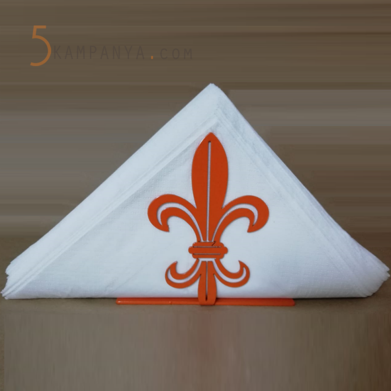 Vintage Zambak Figürlü Dekoratif Metal Peçetelik