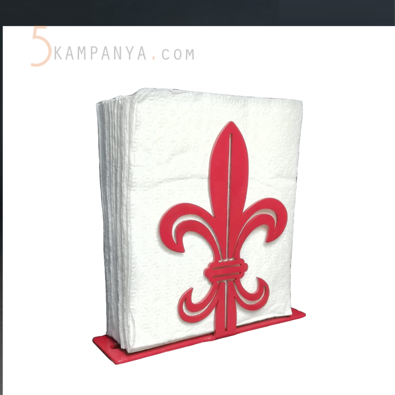 Kırmızı Metal Masa Üstü Peçetelik