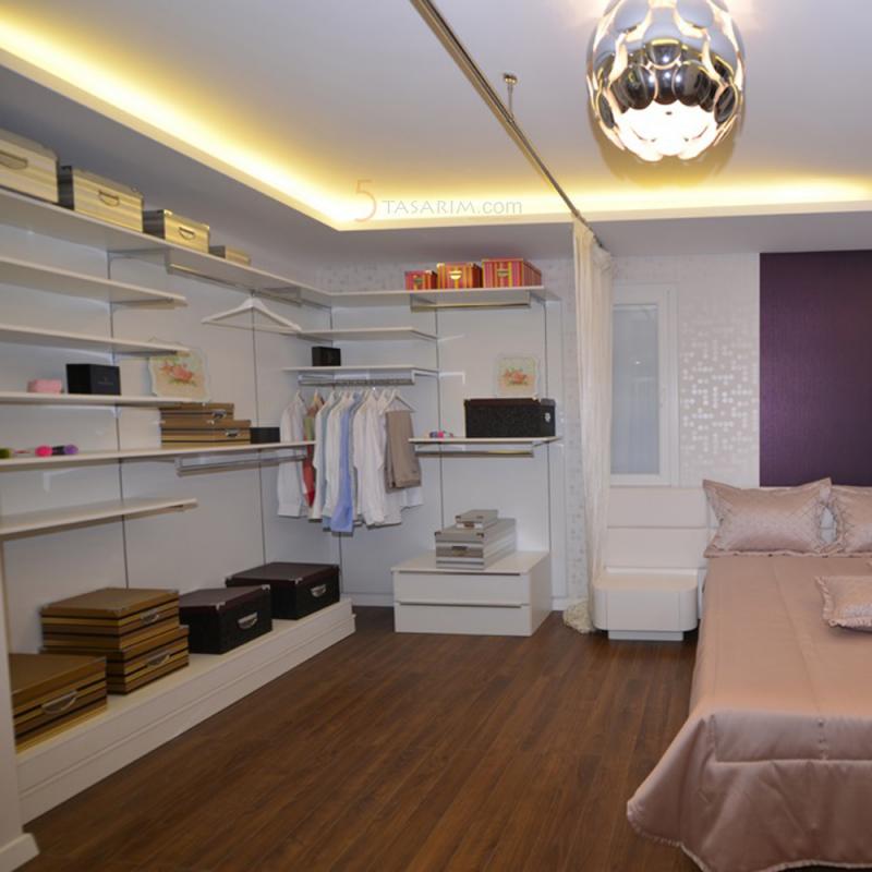 Giyinme Odası Askı Borulu Raf Taşıyıcıları 80 cm