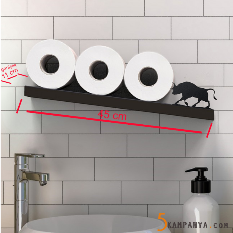 Dekoratif Tuvalet Kağıtlığı Rafı