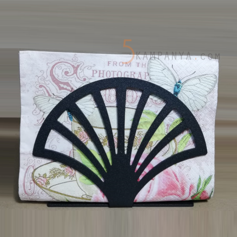 Yelpaze Figürlü Dekoratif Metal Peçetelik