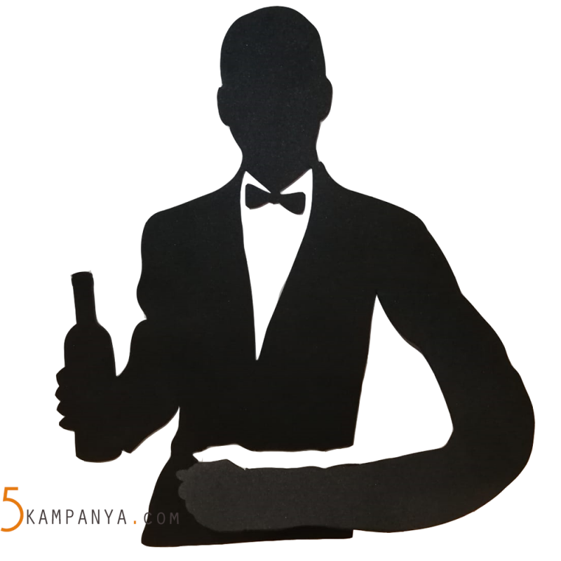 Mutfak El Bezi Askısı, Garson Figürlü