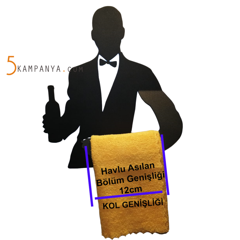 Mutfak El Bezi Askısı, Garson Figürlü