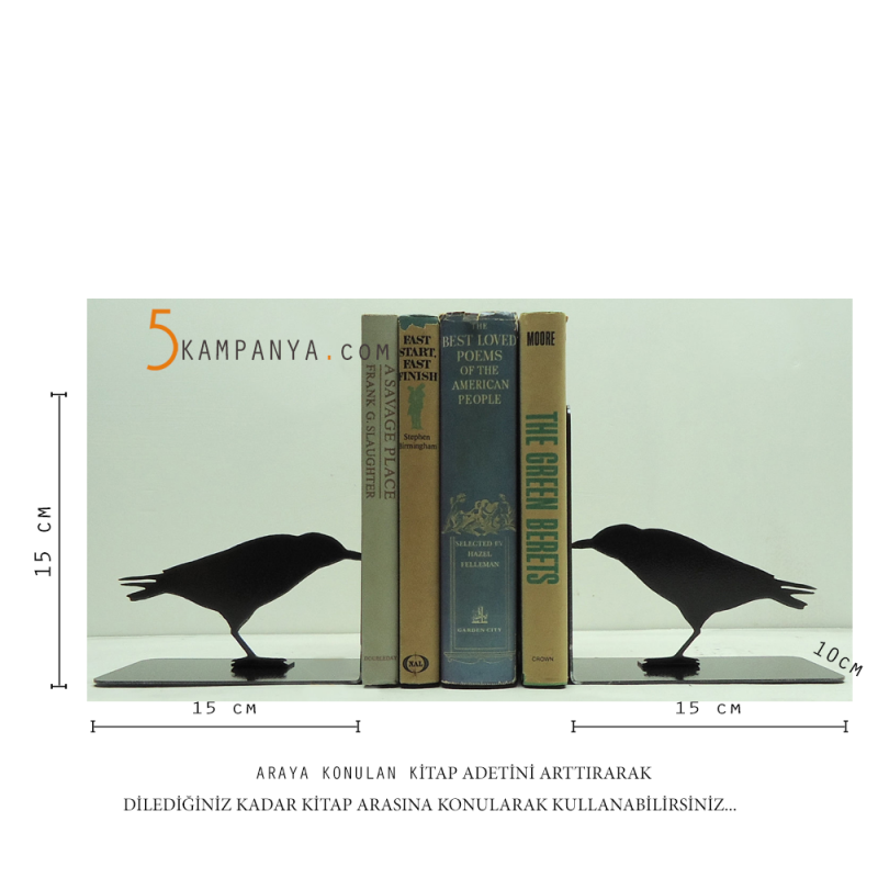 Kuş lu Metal Kitap Tutucu Modelleri