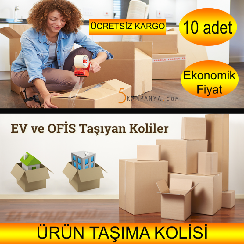 Büyük Boy Taşınma Kolisi Boş Karton Koli  10 adet