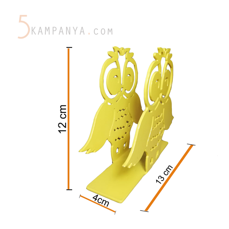 Baykuş Metal Masa Üstü Peçetelik, Sarı