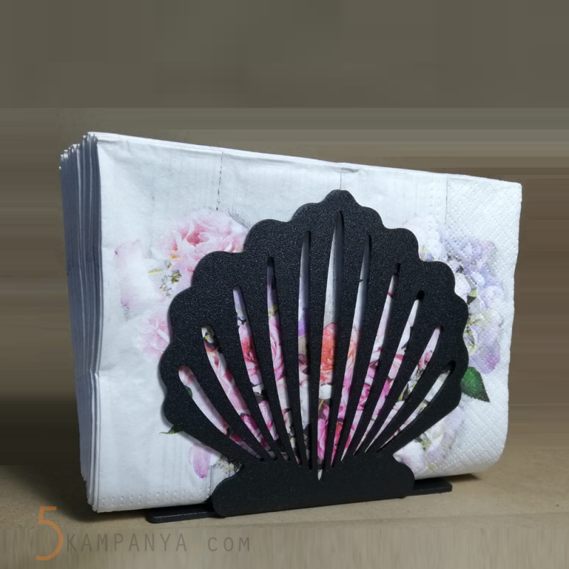 Deniz Kabuğu Figürlü Dekoratif Metal Peçetelik