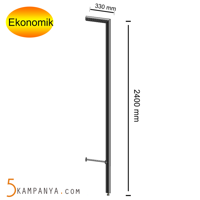 Giyinme Odası F Tipi Duvar Dikmesi,  INOX Eloksal