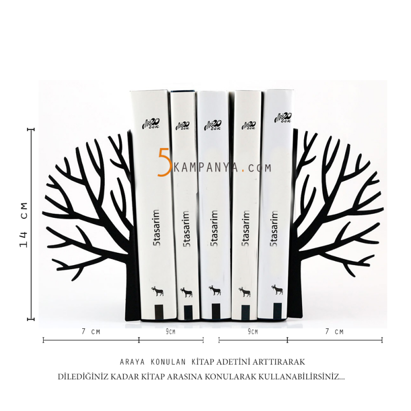 Metal Kitap Tutucu Ağaç Figürlü