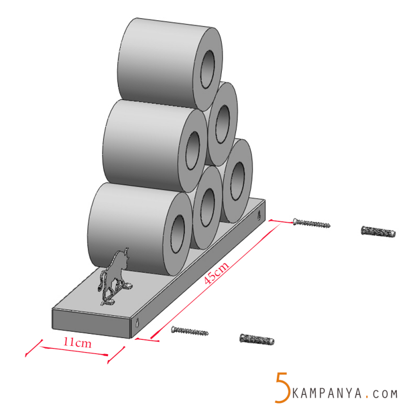 Dekoratif Tuvalet Kağıtlığı Rafı