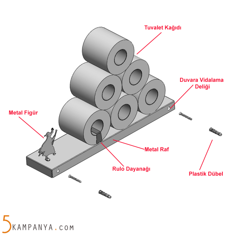Komik Tuvalet Kağıtlığı Rafı