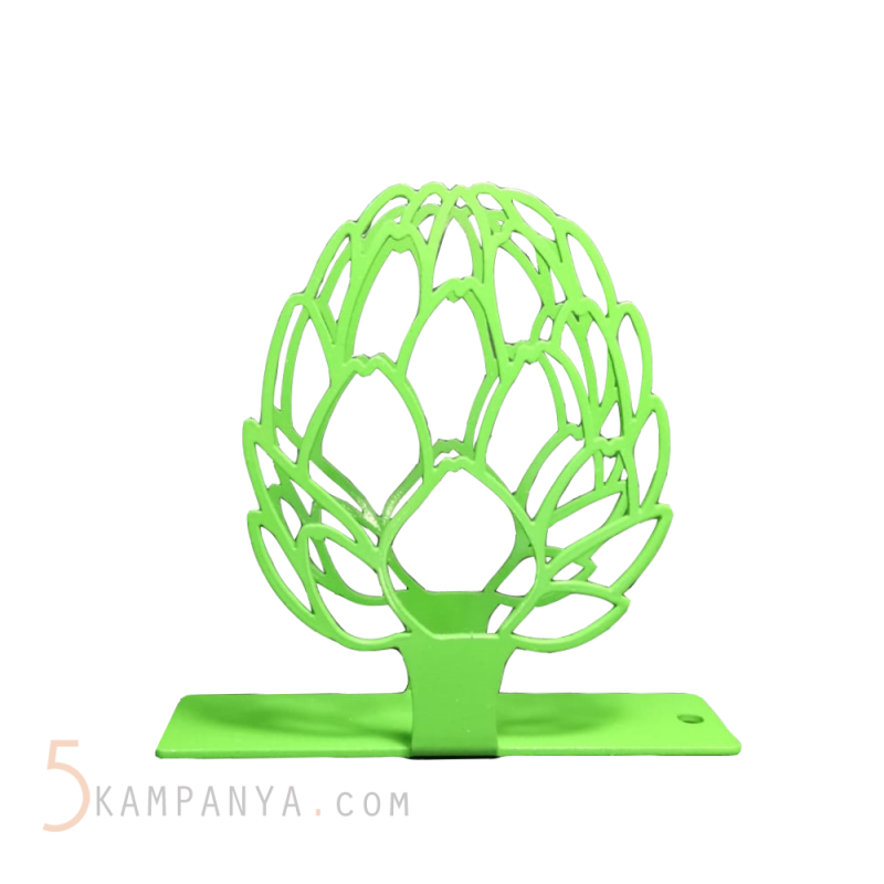 Enginar Figürlü Dekoratif Yeşil Metal Peçetelik