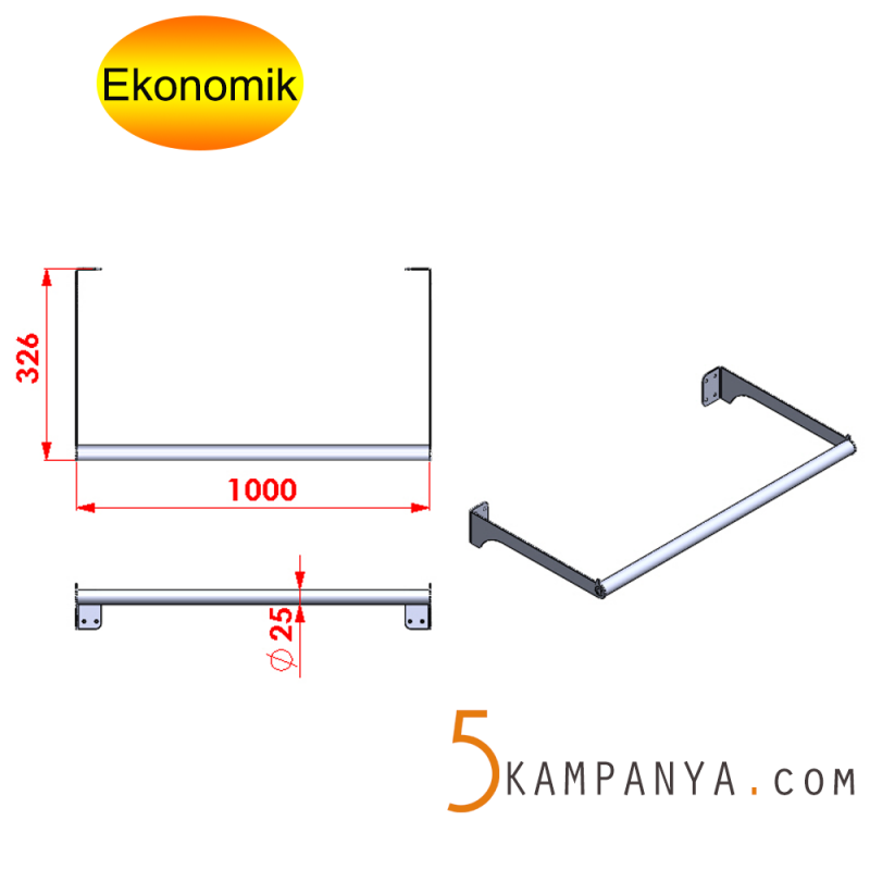 Giyinme Odası Elbise Askılığı Duvara Monte