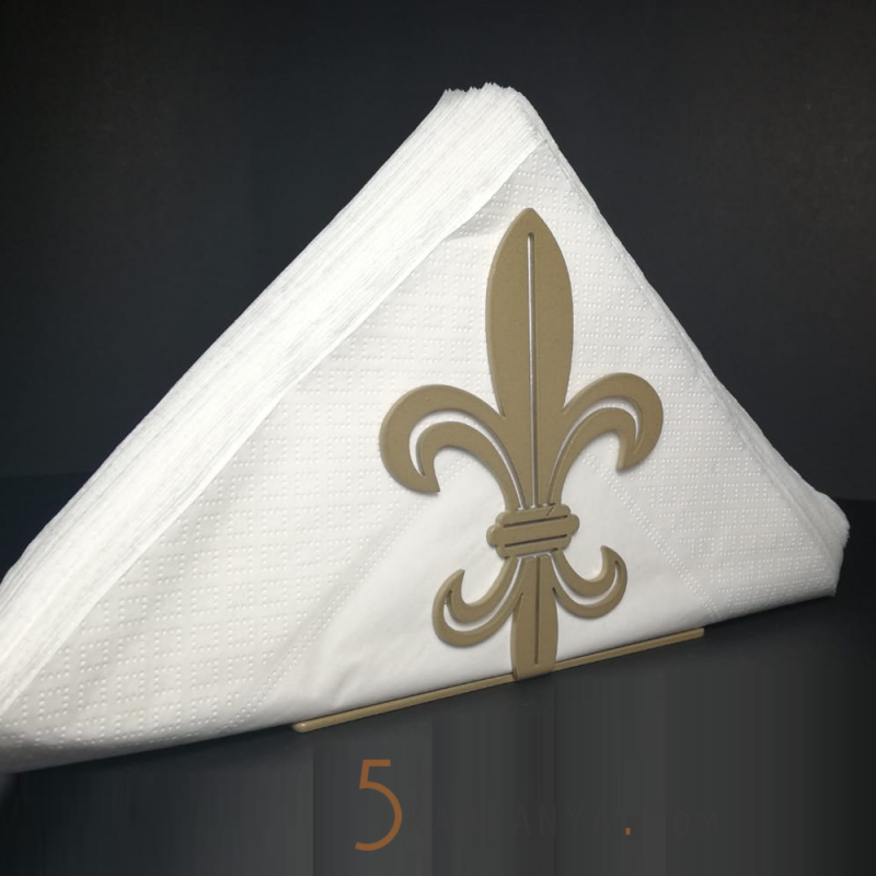 Rustik Figürlü Dekoratif Gold (Altın Rengi) Metal Peçetelik	