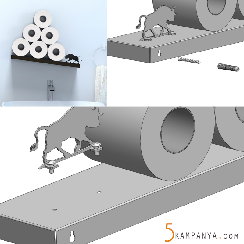 Dekoratif Tuvalet Kağıtlığı Rafı