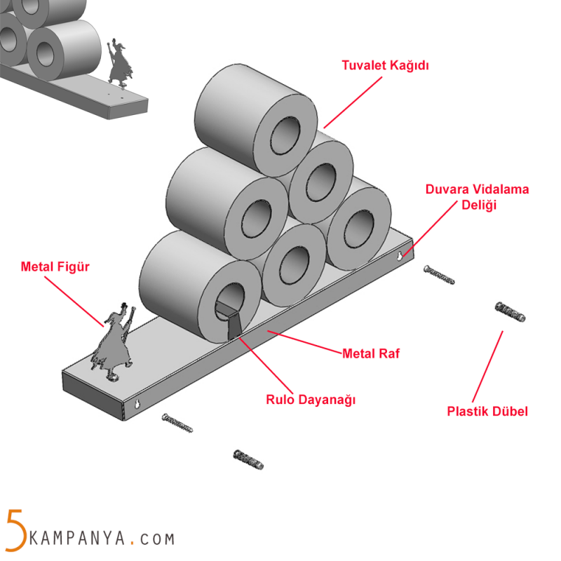 Komik Tuvalet Kağıtlığı Rafı