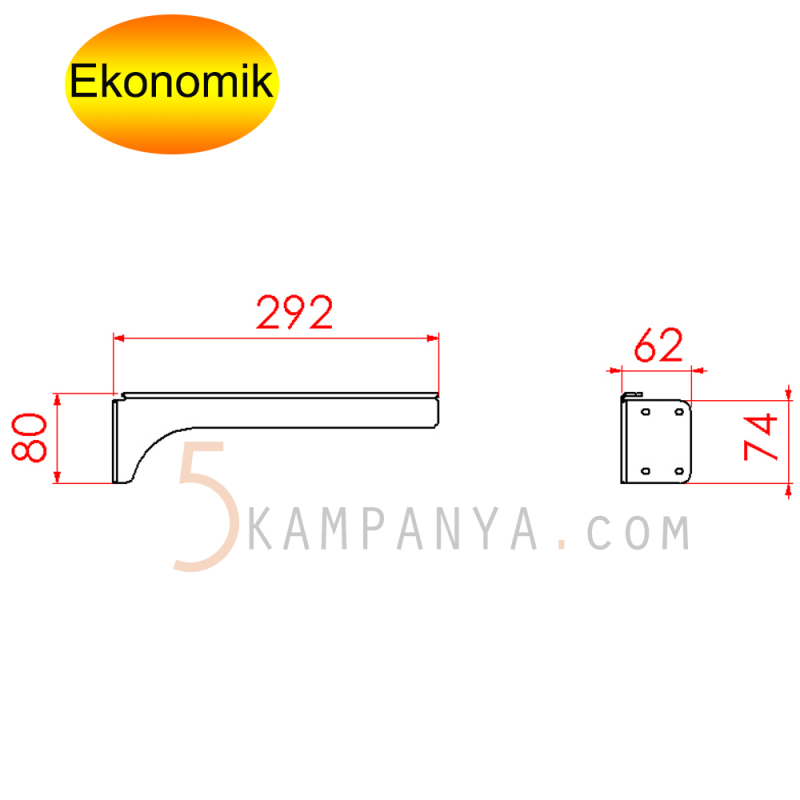 Giyinme Odası Duvara Vidalanan Raf Taşıyıcı