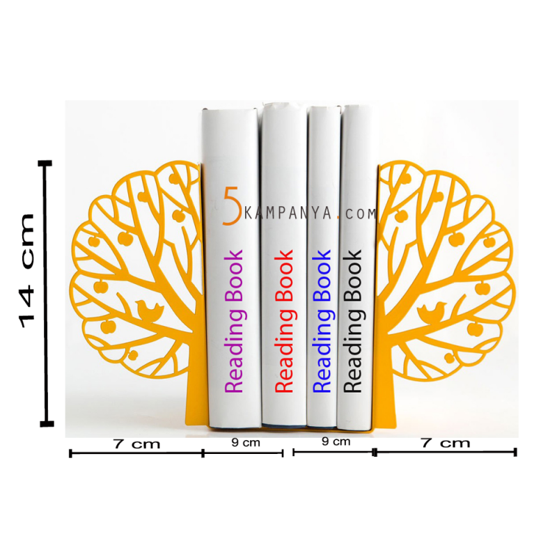 Sarı Ağaç Kitap Tutucu