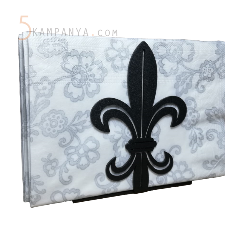 Zambak Figürlü Dekoratif Metal Peçetelik