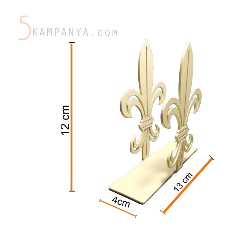 Zambak Figürlü Dekoratif Gold (Altın Rengi) Metal Peçetelik	