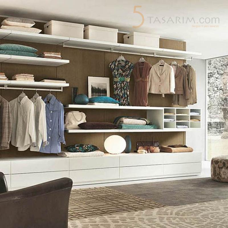 Giyinme Odası Askı Borulu Raf Taşıyıcıları 100 cm